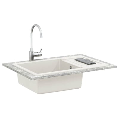 vidaXL - Wasbak - Wit - 780 - x - 500 - mm - 80% - Kwarts - en - 20% - Hars