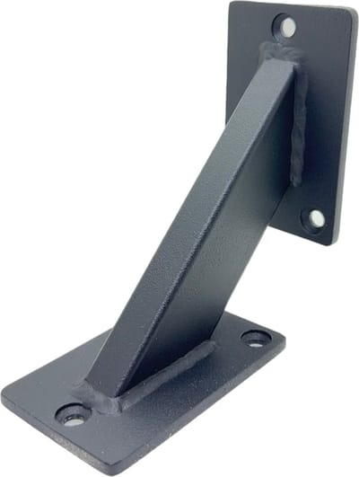 Maison DAM - 1x Plankdrager diagonaal - Wandsteun - voor een plank van 11 tot 20cm – Mat zwart gepoedercoat - incl. bevestigingsmateriaal + schroefbit