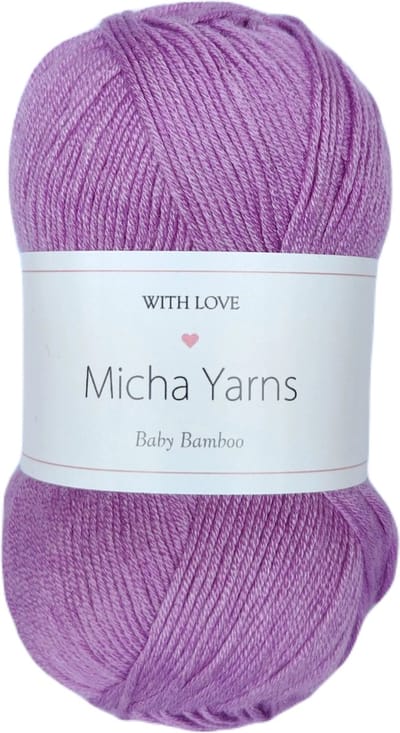 5 bollen - 70% bamboe 30% katoen haakgaren - 5 x 50gram - 185meter - Paars (008) - Micha Yarns