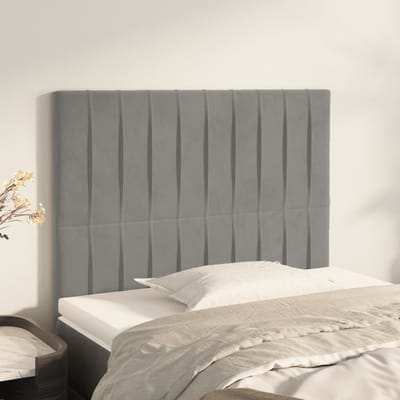 vidaXL - Hoofdbord - lichtgrijs - 80x5x118/128 - cm - fluweel