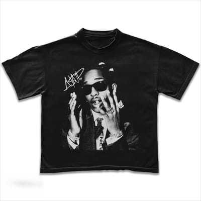 Zomer Retro ASAP Rocky T-shirt Rocky Merchandise Rap Ademend T-shirt Retro Unisex Concert Ademend T-shirt S gray