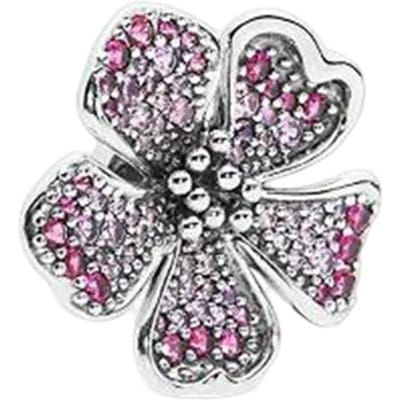 Charms Perles Pendentifs Fleur de Cerisier Rose Scintillant Pâquerette Rose S'adaptent aux Bracelets Originaux Bijoux DIY Cadeaux pour Femmes gray