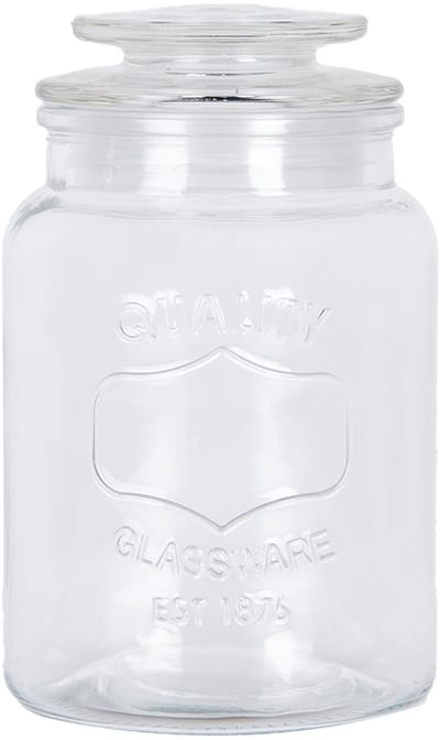 Clayre & Eef Voorraadpot Ø 11x18 cm Transparant Glas