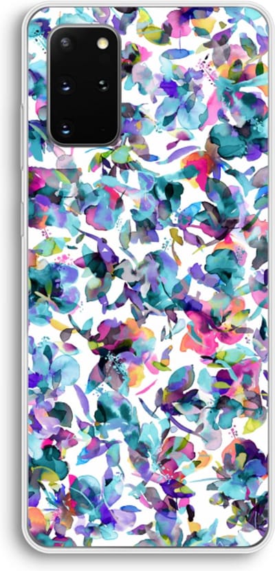 Hoesje geschikt voor Samsung Galaxy S20 Plus hoesje - Hibiscus Flowers - Soft Cover Telefoonhoesje - Bescherming aan alle Kanten en Schermrand