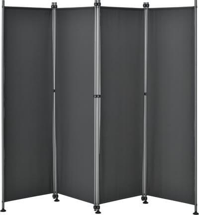 Tuinscherm Faye - Scheidingswand - Zonwering - 170x215 cm - Donkergrijs - Staal en Stof