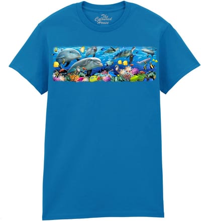 Dolfijnen Schildpad Vissen Undersea Panorama The Coloured House T-shirt M