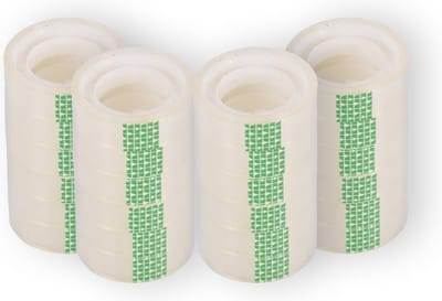 Plakbandrollen set van 24 Doorzichtige Plakbandrollen - 12mmx10m elk - Plastic - Transparant - Verpakkingstape - 4 Sets Bureauaccessoires – Essentieel Kantoorartikelen