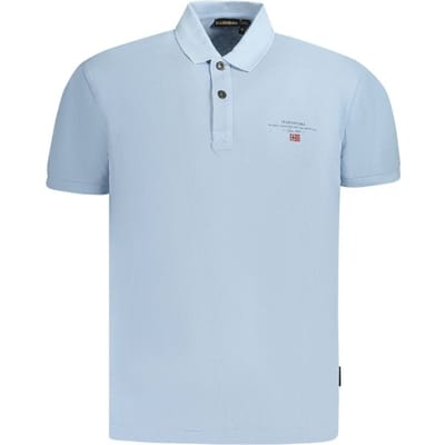 Napapijri Polo Elbas Chambray Blauw - Maat S - Heren