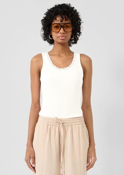 Q/S designed by - Dames t-shirt - Maat XS - Vrouwen - Creme - katoen