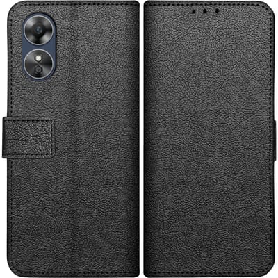 Just in Case OPPO A17 Portemonnee Hoesje Zwart