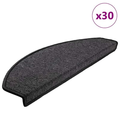vidaXL - Trapmatten - 30 - stuks - 65x24x4 - cm - Antraciet - Halfrond - Groot