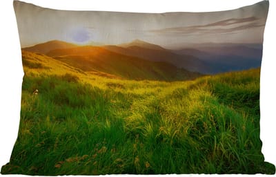 Buitenkussens - Tuin - Gras - Heuvels - Zon - Natuur - Landschap - 50x30 cm
