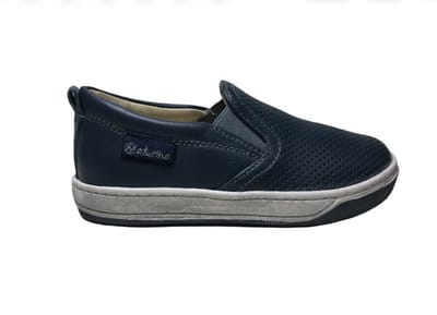 Naturino Mt 25 effen lederen slip on instappers Savona navy