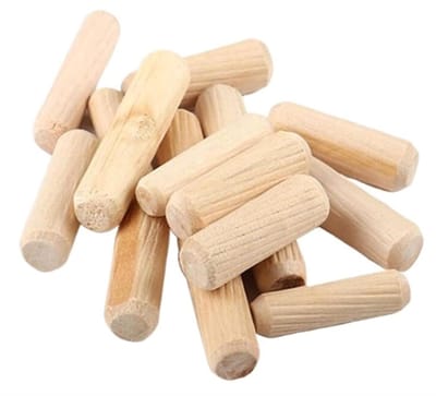 Houten pluggen - Bevestigingspinnen - Meubelreparatie - Massief hout met groeven - M8x30mm 500 stuks - Lichtbruin