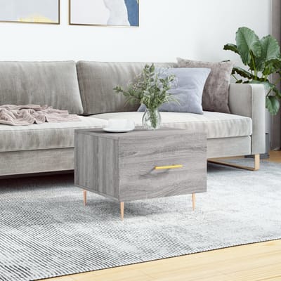 vidaXL - Salontafel - 50x50x40 - cm - bewerkt - hout - grijs - sonoma - eiken