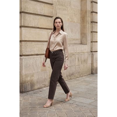 Hoge Taille Ankle Length Rechtaflopende Denim Broek