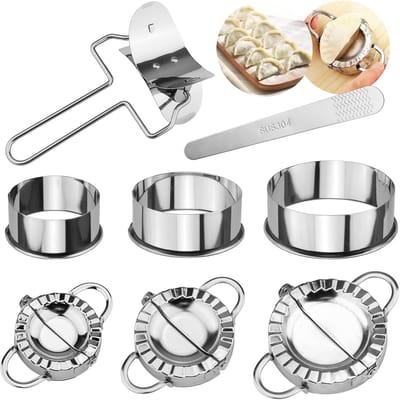 Famanu – 8-delige RVS ravioli en dumpling set met uitstekers voor knoedels en koekjes