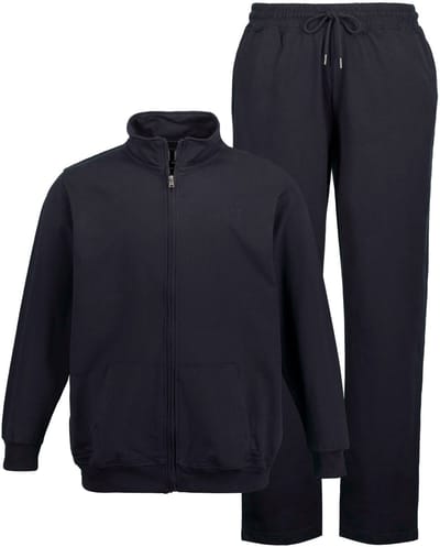JP 1880 - Heren - Joggingpak 2-delig loungewear jasje en broek - Donkermarine - Maat 8XL