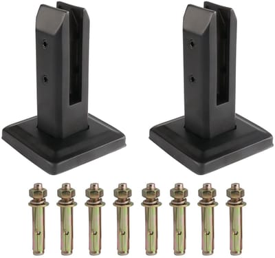 2 Stuks Zwarte Robuuste RVS Glasklemmen voor Zwembadhekken, Balustrades en Trapleuningen - Ideaal voor Balkons en Tuinen (160mm)