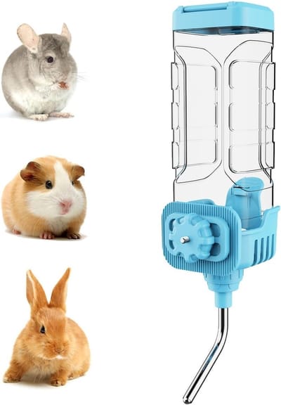 Hangende Waterfles voor Kleine Dieren - Drinkbak voor Konijnen, Cavia's en Chinchilla's (1200ml, Blauw)