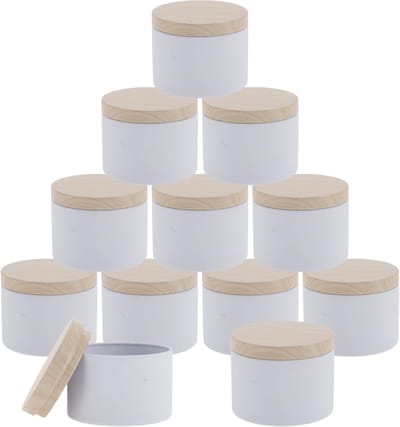 12 Stuks Kaarsen Glazen met Deksel voor Kaarsen Maken - Wit 8 oz, Perfect voor Ambachtelijke Kaarsen en Cadeaus