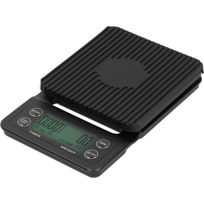 Balance Électronique Multifonctionnelle 3kg 0.1g LCD Numérique Balance de Cuisine à Café avec Fonction Minuteur black