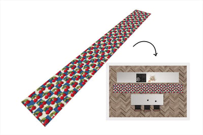 Keukenloper - Keukenmat - Meiden - Kers - Eten - Patronen - 400x50 cm - Keuken vloerkleed