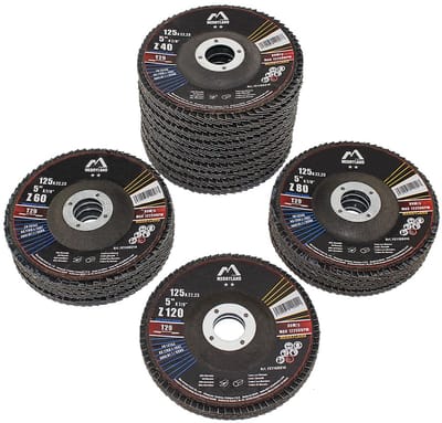 20x Lamellenschijven 125mm voor Metaal - Korrel 40 t/m 120 - T29 Slijpschijf voor Haakse Slijper