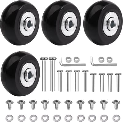 4x Bagage Koffer Vervangingswielen 40x18mm - Zwenkwiel Reparatie Set met Lagers