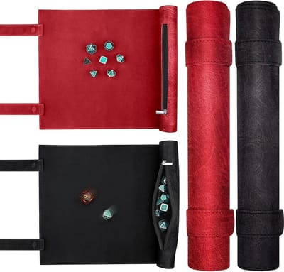 Dobbelsteenmat Tray - Dobbelspellen Mat - Spellen Beschermen - Magnetisch Opvouwbaar - 296 x 255 cm - Rood Zwart