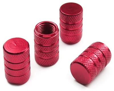 Aluminium Ventieldoppen Set van 4 voor Auto, SUV, Motor en Fiets - Duurzame Bescherming voor Wielventielen (Rood)
