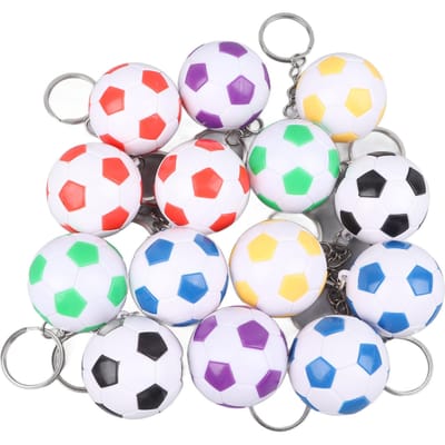 14 stuks PVC voetbal sleutelhangers sleutelhanger voetbal sleutelhangers waterdichte voetbal sleutelhangers sportbal sleutelhanger gray