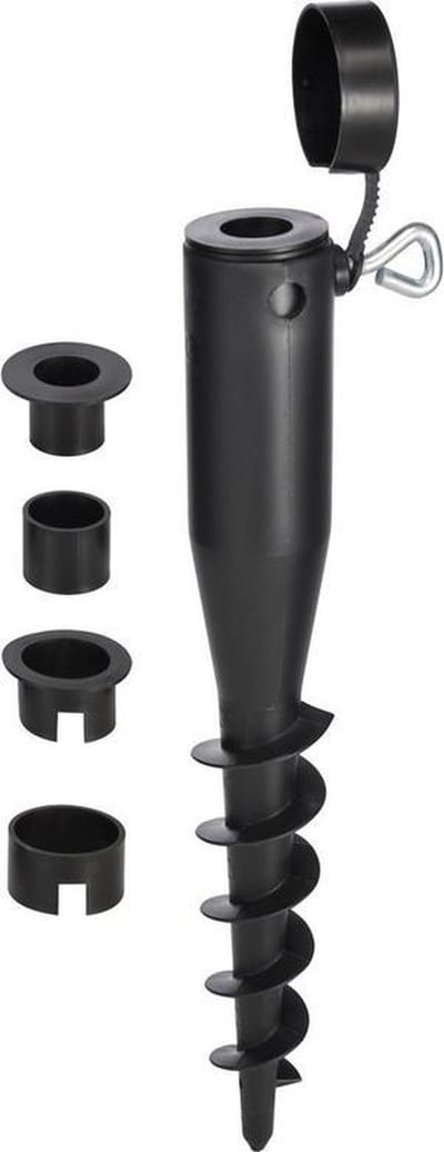 HI Haring / grondpen voor een parasol van 25,30,35,40 en 45 mm - Vervangt zware parasolvoet - Camping/tuin artikelen - 40 cm lang
