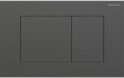 Geberit Sigma40 bedieningsplaat - 2-toets spoeling - extra dun - vierkante knoppen - RVS - geborsteld zwart chroom