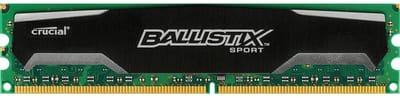 Crucial Ballistix Sport BLS4G3D1609DS1S00-16FER2 8GB (2x4GB) DDR3 1600MHz CL9 desktop geheugenkit met heatsink en XMP-profiel voor stabiele dual-channel prestaties