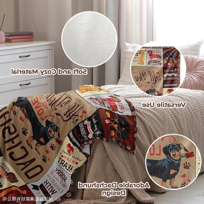 Schattige en vintage dekens voor teckels, zachte en comfortabele dekens voor huisdieren en interieurdecoratie