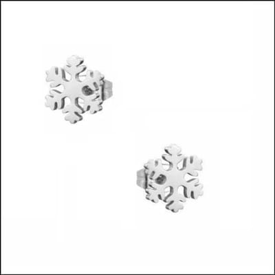 Aramat Jewels | Oorbellen | RVS Sneeuwvlok Oorbellen 10mm Zilverkleur - Winter Studs | Zilverkleurig | |9mm | Staal | Volwassenen, Kinderen | Verkleurd niet