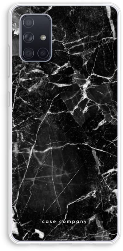 Case Company® - Hoesje geschikt voor Samsung Galaxy A71 hoesje - Zwart Marmer - Soft Cover Telefoonhoesje - Bescherming aan alle Kanten en Schermrand