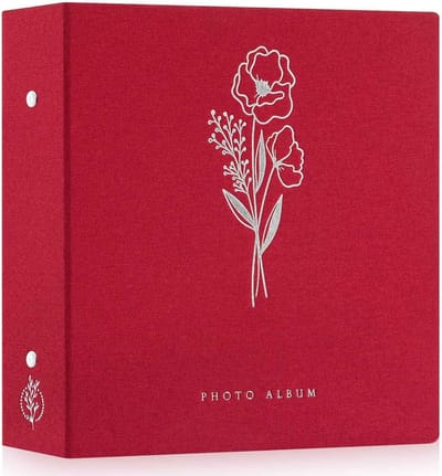 Extra Groot Fotoalbum voor 1000 Foto's, Linnen Cover, Insteekhoezen voor Landschap en Portret 10x15 cm, Rood