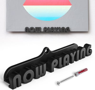 Muurbeugel voor grammofoonplaten NOW PLAYING - Vinylhouder in zwart of wit