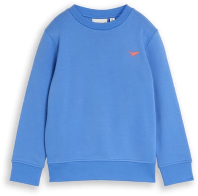 Tom Tailor - Basic sweatshirt met print - Maat 92/98 - soft mid blue