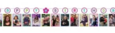 Photo Party garland - Happy birthday - pink - 3.65m