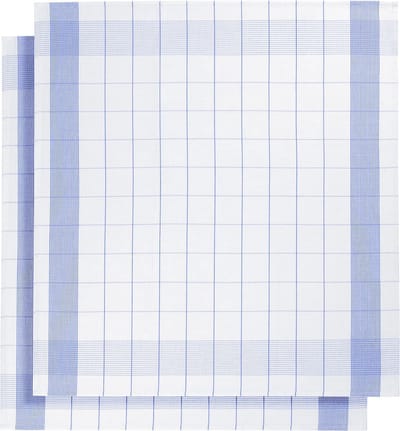 set van 12 keukenhanddoeken - De Witte Lietaer - kleur wit/blauw