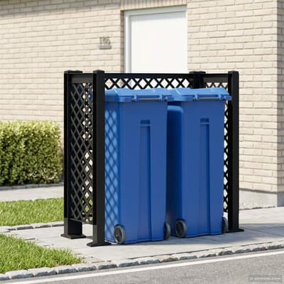 vidaXL - Afvalbak - Trellis - Antracietkleurig - 123 - x - 47 - x - 114 - cm - PP