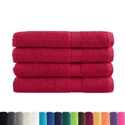 vidaXL - Handdoeken - SOLUND - 4 - st - 600 - g/m² - 100x200 - cm - rood