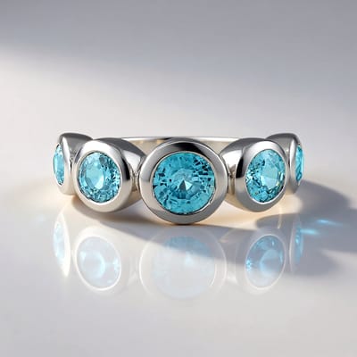 Cavill - Zilveren ring - 925 Sterling zilver - Ratanakiri zirkoon 3,32 ct - ronde blauwe edelsteen - elegant design - maat 16