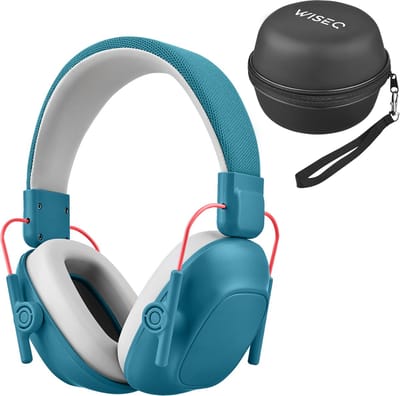 Oorkappen Kind Blauw - Inclusief Beschermhoes – Alle Leeftijden - Gehoorbescherming Kind 28dB Demping – Oorbeschermers Kinderen – WiseQ
