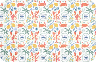 WC mat 60x40 cm - Antislip - Patroon - Wit - Illustraties - Mediterraans - Toiletmat - Vloermat - Douchemat - Toilet tapijt - Toiletmatten