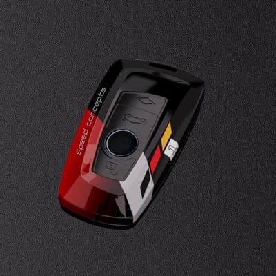 Housse de protection pour clé de voiture à distance style fibre de carbone tendance pour BMW Série 1 2 3 4 5 6 7 X1 X3 X4 X5 X6 F30 F34 F10 F07 F20 G30 F15 F16 black