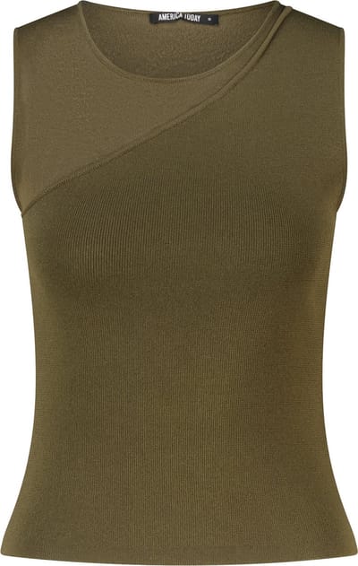 America Today Kiri Camouflage Maat: S | Mouwloze Tops Outlet | Dames | Bruin